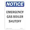 Signmission OSHA Notice Sign, 14" Height, Rigid Plastic, Emergency Gas Boiler Shutoff Sign, Portrait OS-NS-P-1014-V-11847 - alternate 1